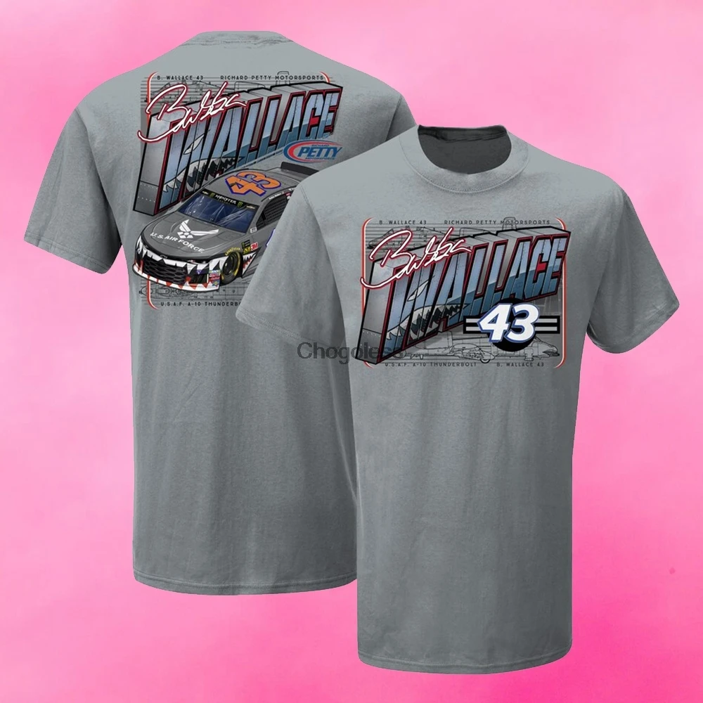 Мужская двухсторонняя футболка Bubba Wallace серая из хлопка|Мужские футболки| |
