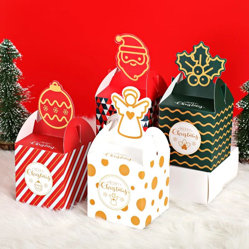 

Christmas Eve Candy Packaging Box Santa Fruit Gift Box Sweets Cookies Chocolate Boxes for Christmas Favors New Year Home Decor