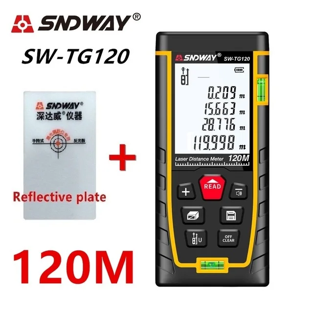 Лазерный дальномер SNDWAY, дальномер 120 м, 100 м, 80 м, 60 м, 40 м, лазерный дальномер, цифровая линейка trena roulette - Цвет: TG120