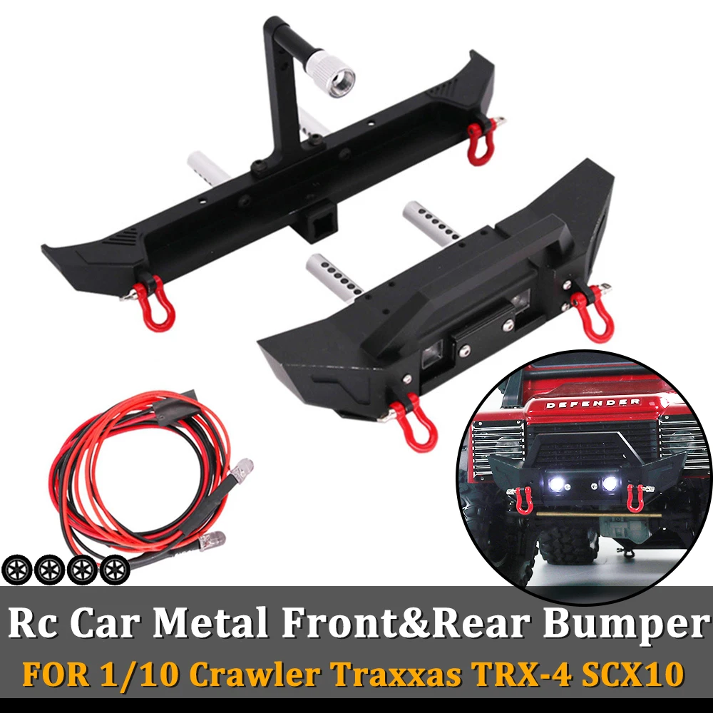 

Aluminum Metal Front Rear Bumper Led Light Spare Hitch Shackles for 1/10 RC Crawler Axial SCX10 Traxxas 90046 90047 TRX4 D90