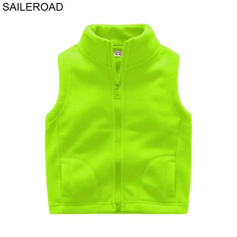 SAILEROAD/зимний детский жилет; флисовая водолазка; одежда для детей; теплый жилет без рукавов для мальчиков; жилет для подростков - Цвет: autumn green