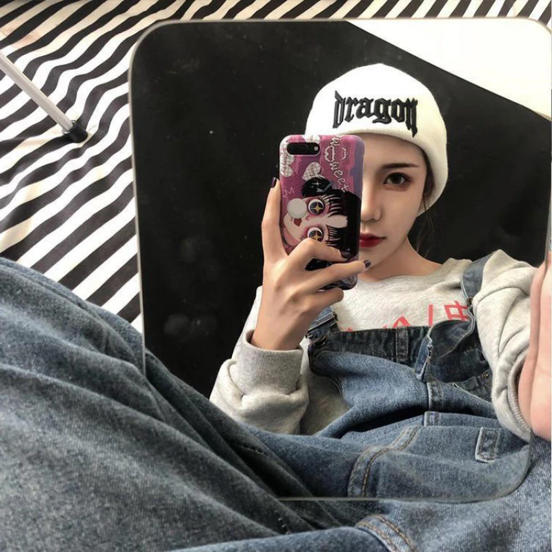 

Autumn Winter Knitting Embroidery Dragon Acrylic Symmetrical Style Outdoor Beanies Hat Keep Warm and Windproof Cycling Cold Caps