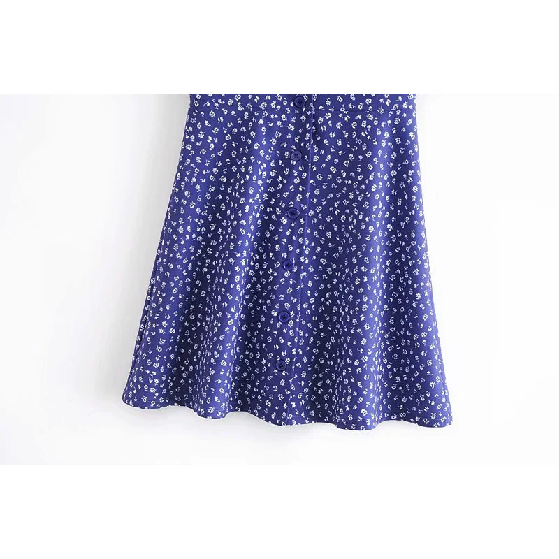 

2020 New Autumn Women Dress Print Short Sleeve V-Neck Above Knee Dresses Female Casual Vintage Women Clothes
