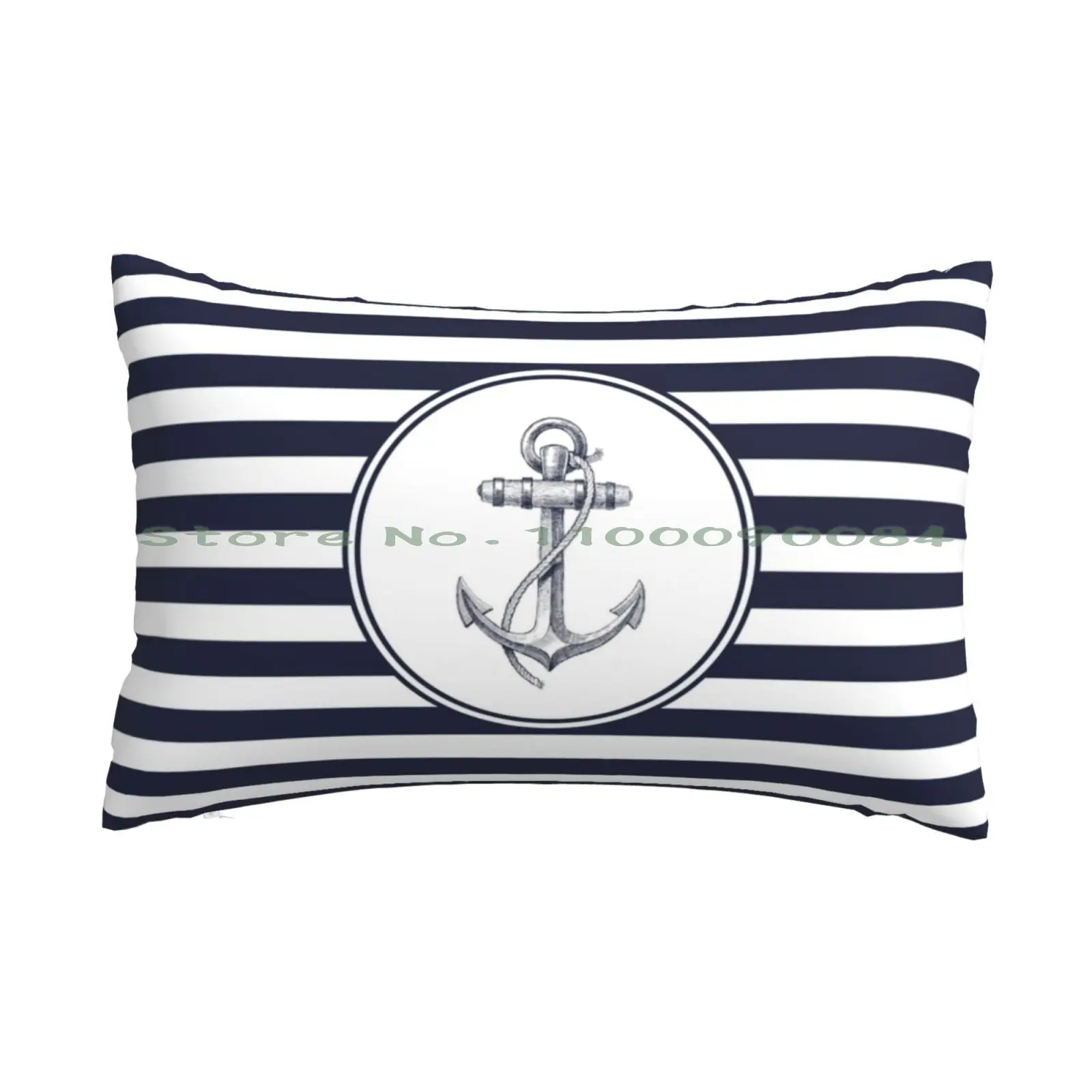 

Чехол на подушку с якорем и темно-синими полосками, 20x30, 50*75, для дивана, спальни, морской Канат, морской якорь, лодка, якорь, Классический матр...