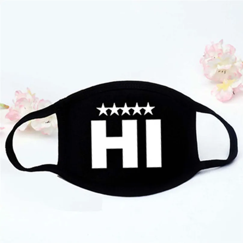 Милые Черные унисекс для женщин и мужчин маска лица Хлопок Аниме Маска рта Анти