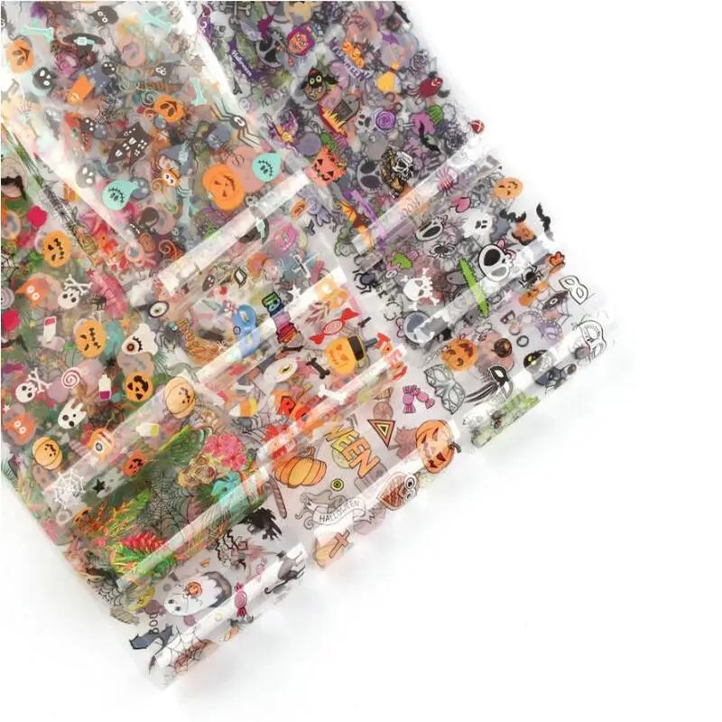 3D Наклейки для ногтей в виде тыквы черепа звездного неба Хэллоуина фурнитура