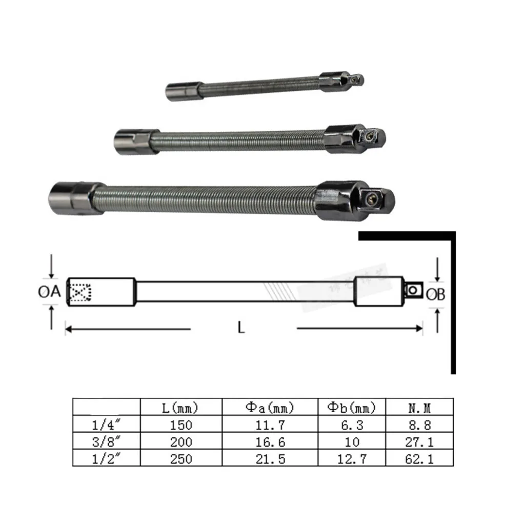 3 шт. набор адаптеров для гибких гнезд с храповым механизмом 1/4 3/8 + 1/2|Розетки| |