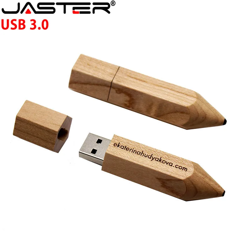 

JASTER USB 3.0 customer LOGO wooden pencil USB flash drive U disk creative gift pendrive 4GB 8GB 16GB 32GB memory stick