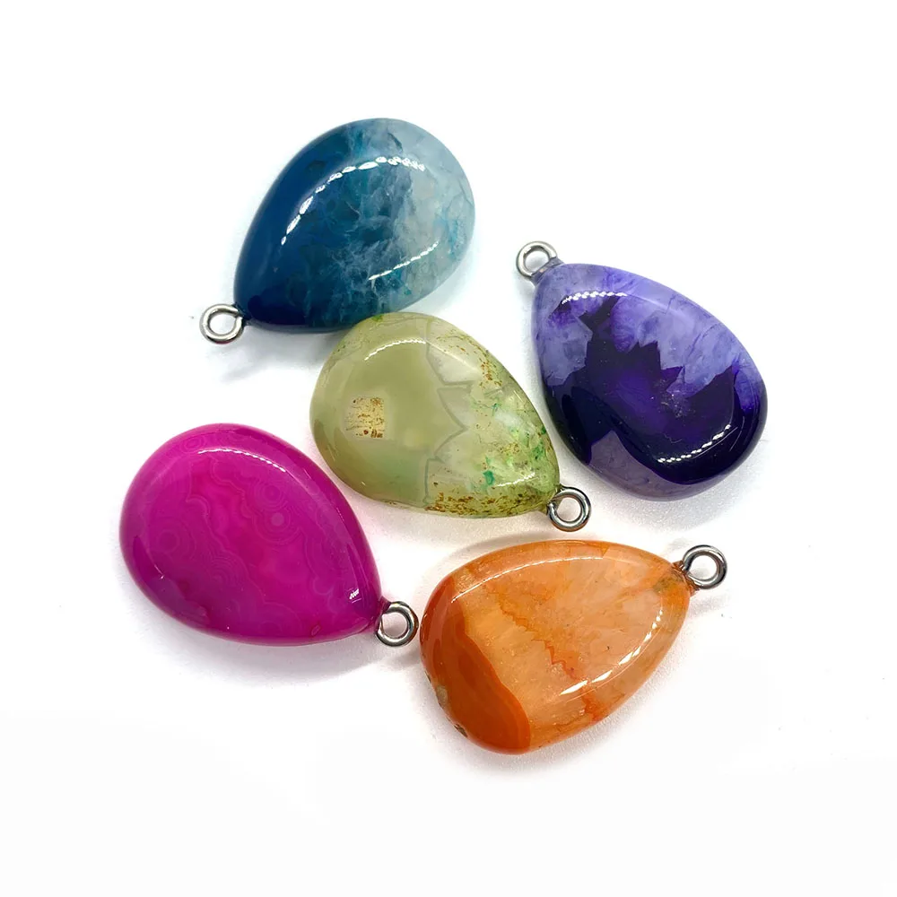 

Natural Stone Drop-shaped Pendant Agate Amethyst Necklace Pendant for DIY Handmade Necklace Bracelet Jewelry Accessories