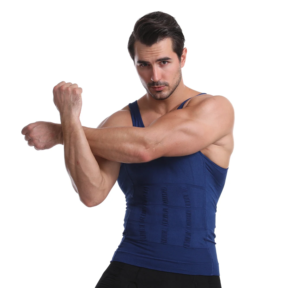 

Cacosa Men's Body Shaper Slimming Shirt Tummy Vest Thermal Compression Muscle Tank Top Base Layer Slim Shapewear