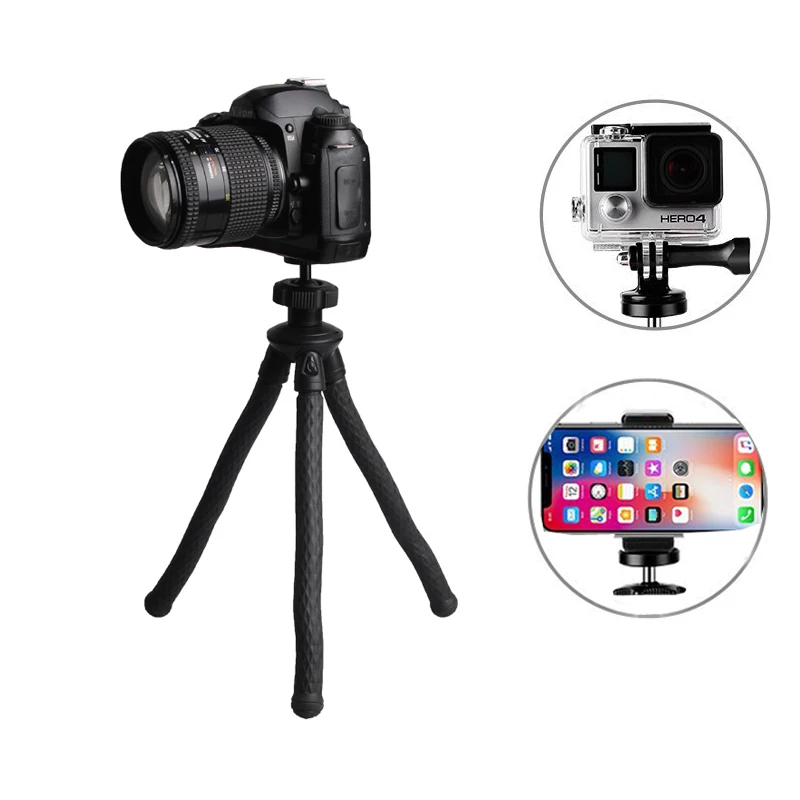 

12 Inch UFO Flexible Octopus Camera Tripod with Ballhead Bundle Phone Video Gear mini tripod for GoPro iPhone X