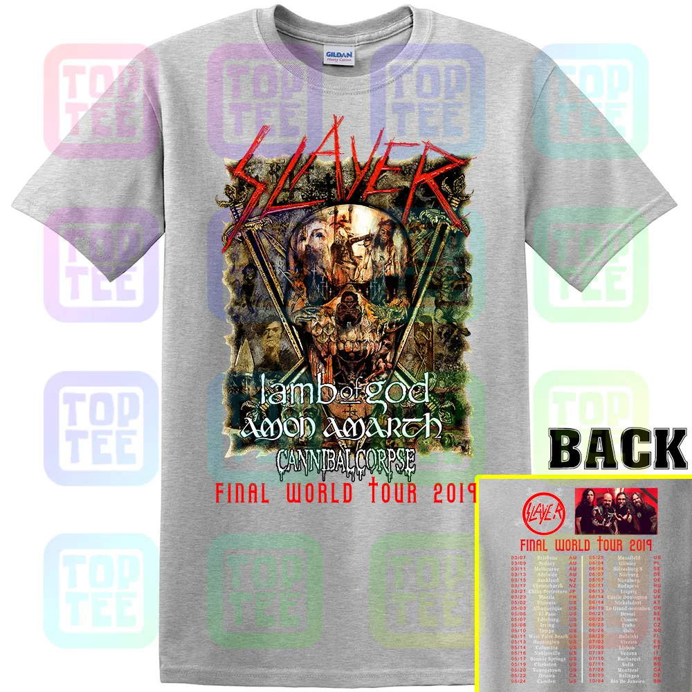 Новая Черная футболка SLAYER The Final World Tour S-3XL размер 2019 | Мужская одежда