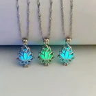 Светящаяся в темноте Луна Лотос женское ожерелье молитва йоги