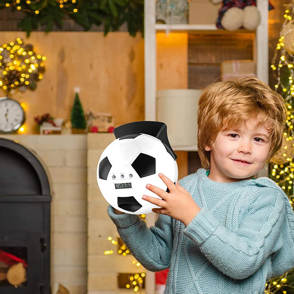 

Soccer Shape Piggy Bank Money Counting Soccer Ball Black And White Football Counter Piggy Bank Football Coin Bank For Kids Boys