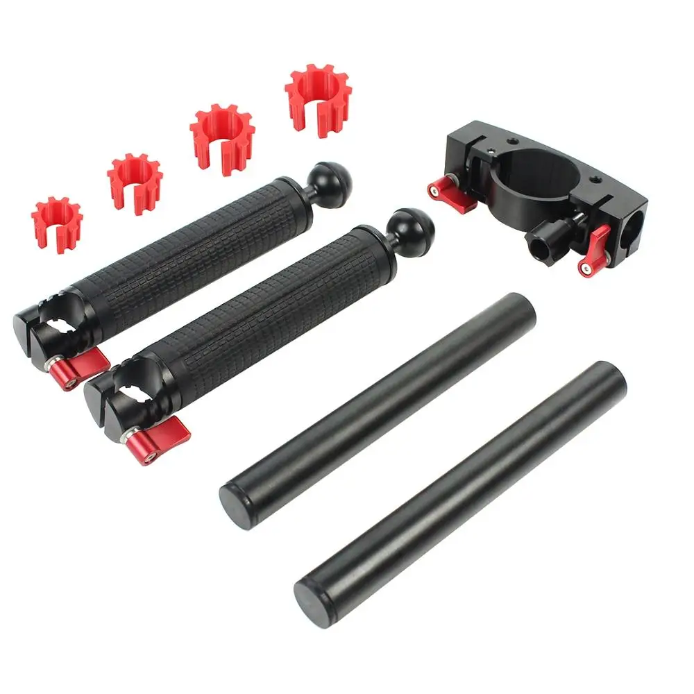 

PULUZ Dual Handheld Grip Aluminum Alloy Stabilizer for DJI RONIN-S / MOZA / Zhi Yun / FeiyuTech Gimbal Phone Gimbal Accessories