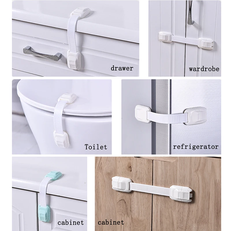 Cerradura de caj&oacute;n de protecci&oacute;n de seguridad para ni&ntilde;os, puertas de bloqueo para beb&eacute;s, protecci&oacute;n de pl&aacute;stico, armario de cajones, cerradura de seguridad de dibujos animados para ni&ntilde;os-5