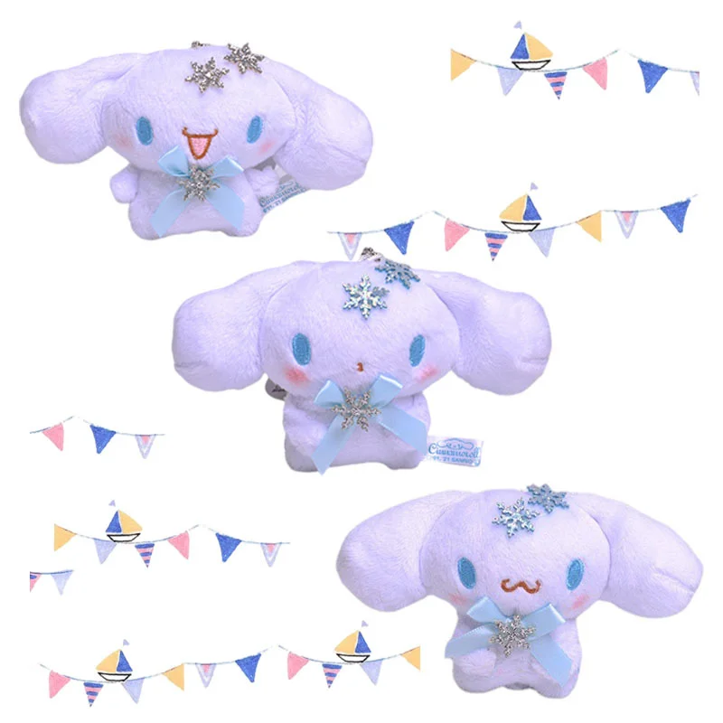 

8 см Мультяшные снежинки серии Cinnamoroll аниме кавайные плюшевые игрушки сумка кулон милые оригинальные животные плюшевые куклы подарок для де...