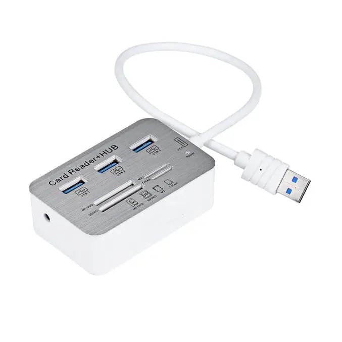 USB концентратор 3 0 алюминиевый с портами 1 и кардридером MS SD M2 TF|USB-хабы| |