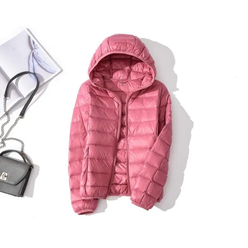 Женские пуховики большие размеры легкие женская зимняя одежда с капюшоном