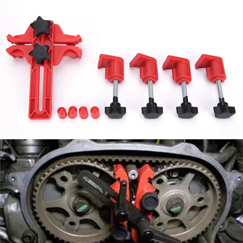 

JETTING 5pcs/set Universal Dual Cam Clamp Camshaft Timing Sprocket Gear Locking Tool Kit Plastic 0.32kg (0.71lb.)