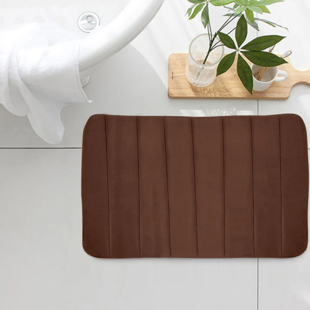 

40x60cm Non-slip Bathroom Mat Home Bath Washable Carpet Soft Coral Fleece Memory Foam Rug Mat Kitchen Toilet Floor Decoration