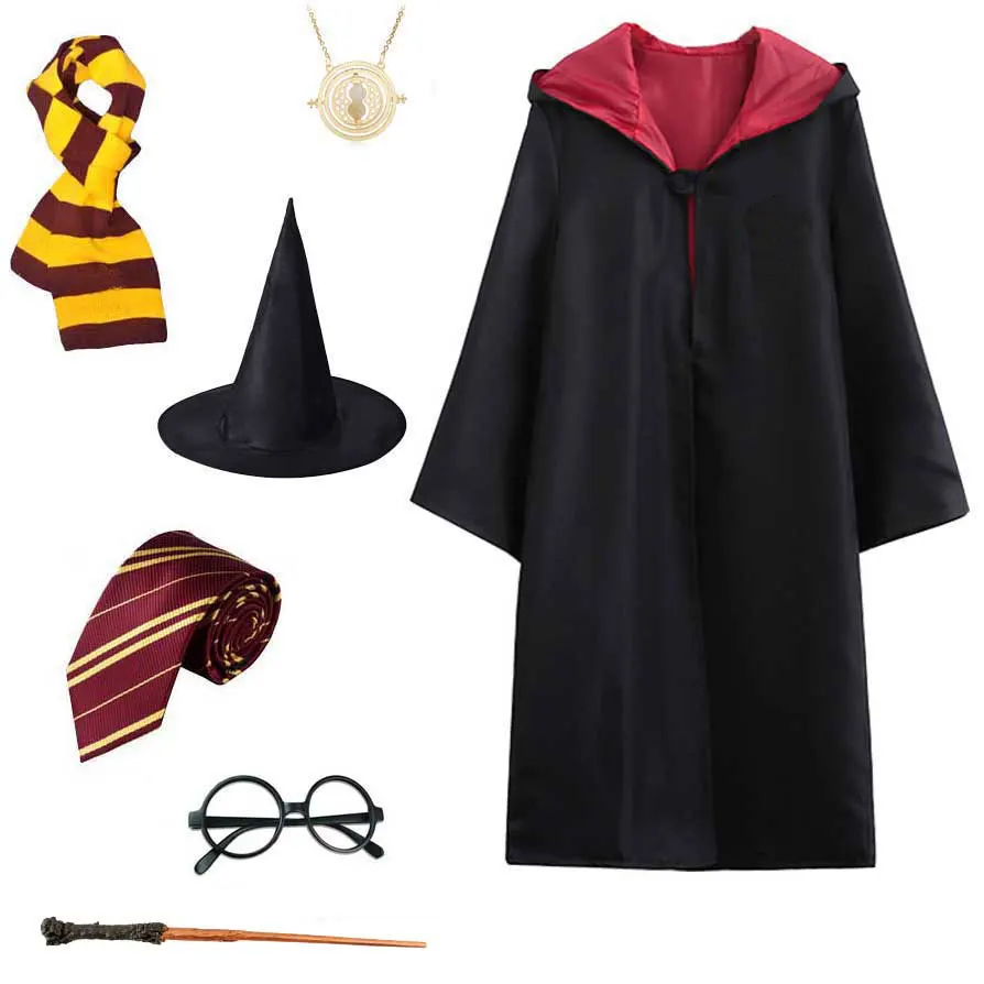 

Adult Kids Halloween Costume Wholesale Magic School Uniform Robe Cloak Cosplay Witch Clothes Professor Christmas Gift