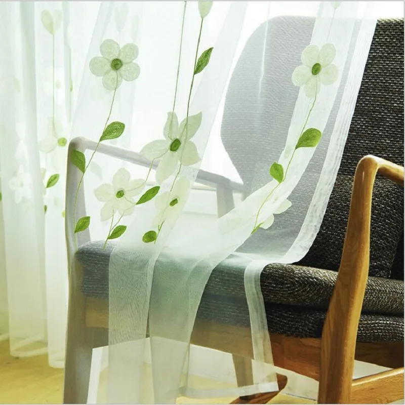 Оконные шторы с прозрачной вышивкой в Корейском стиле роскошные кружевные