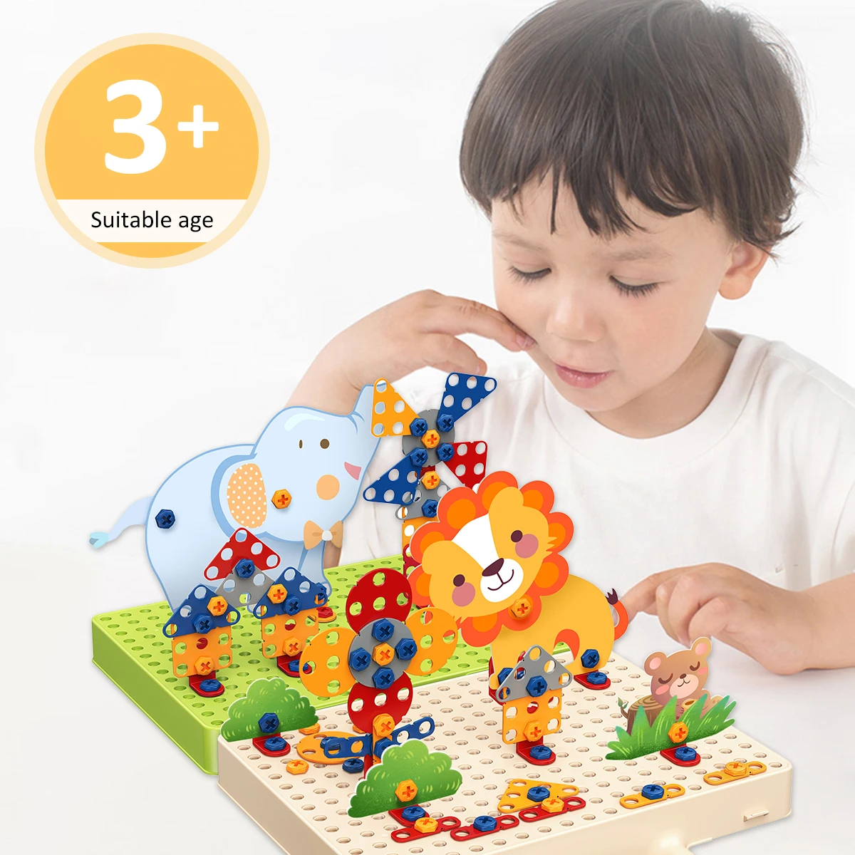

Kids Drill Screw Nut Puzzles Toys set Pretend Play Tool Drill For Children Disassembly Assembly Building Bricks Kids DIY Toy