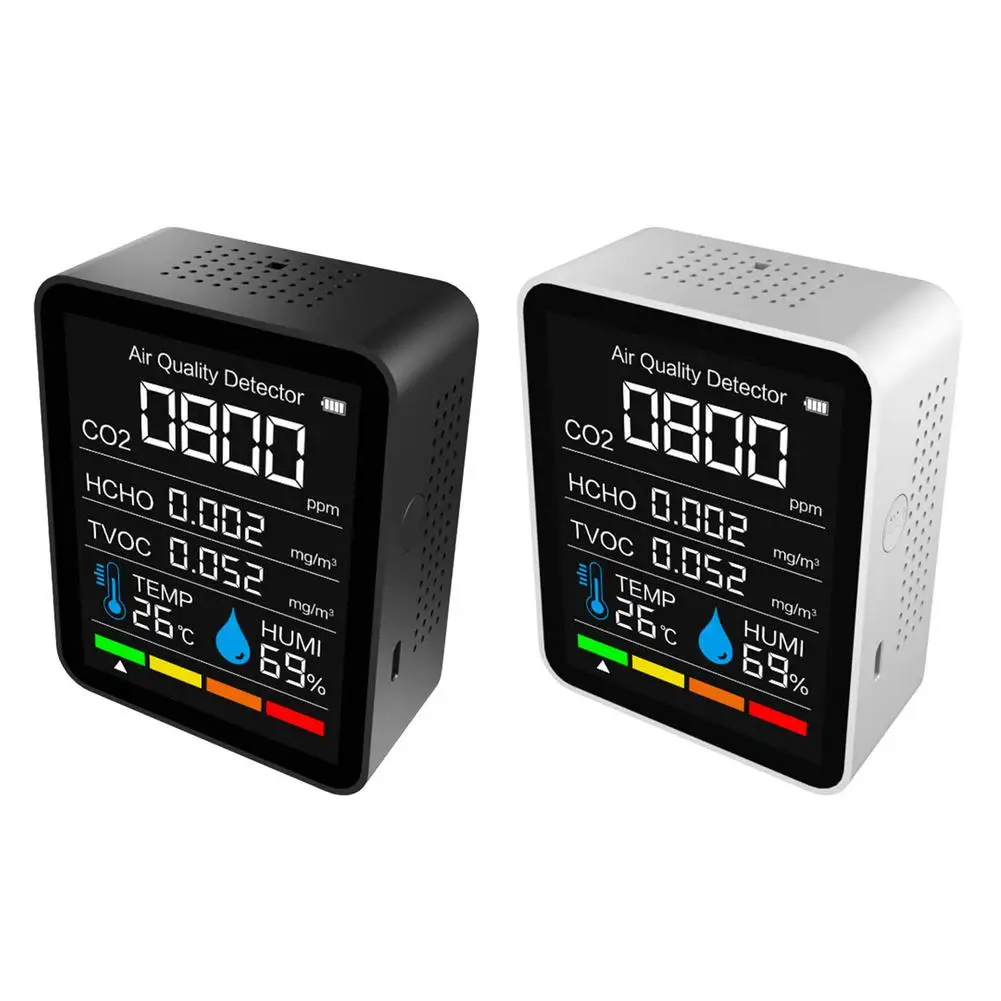 

Монитор качества воздуха для рабочего стола, монитор CO2, внутренний Измеритель температуры и влажности, мониторинг в реальном времени, дете...