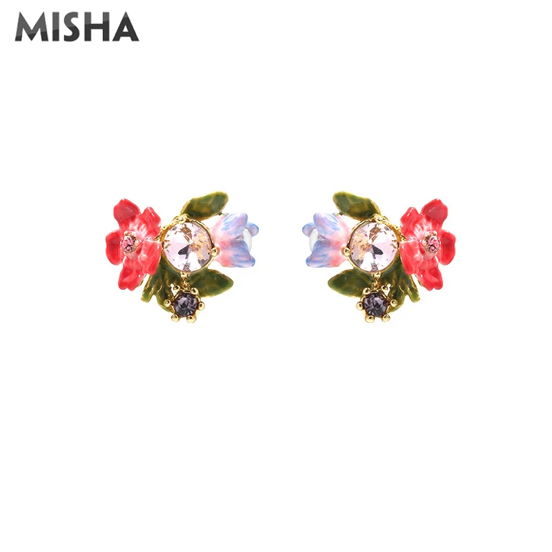 MISHA, Роскошные Ювелирные наборы, очаровательное дамское ожерелье, брошь с серьгами, эмалированная глазурь, цветок, ювелирное изделие, подарок, ожерелье, серьги, наборы 1092