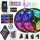 Светодиодная ленсветильник 5-30 м 5050 RGB гибсветодиодный Светодиодная лента украшение комнаты неоновые лампы Набор диодов Настенная подсветка с адаптером