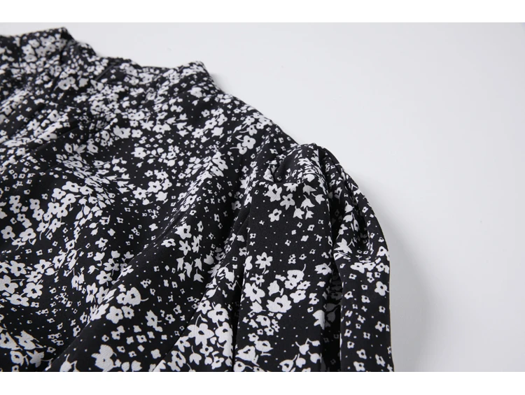 Jielur Retro Frauen Kleid Neue Floral Rollkragen Sexy Apricot Schwarz Kleid Frühling Elegante Dame Lange Ärmeln Mini Kleider Weibliche s-L – Detail 3