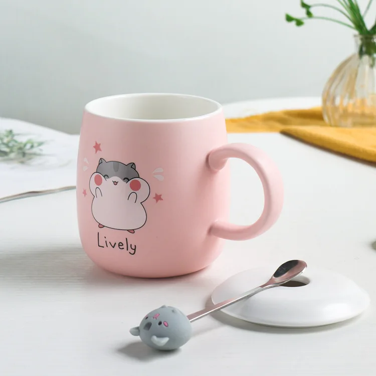 Кружка для хомяка с крышкой и ложкой 480 мл | Дом сад