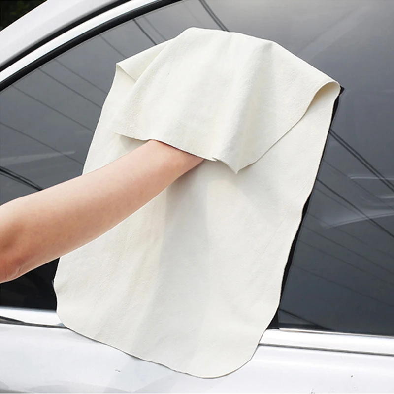 Впитывающее быстросохнущее полотенце из натуральной замши 30 х30 см для мытья