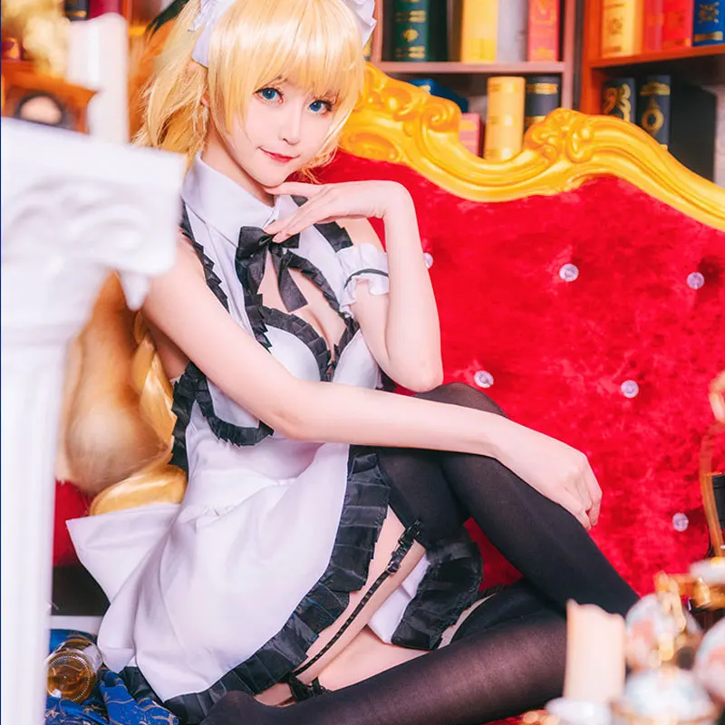 

Game FGO Fate Jeanne Cosplay Maid Costume Women Fate Grand Order Cosplay Jeanne Costume Halloween Dress