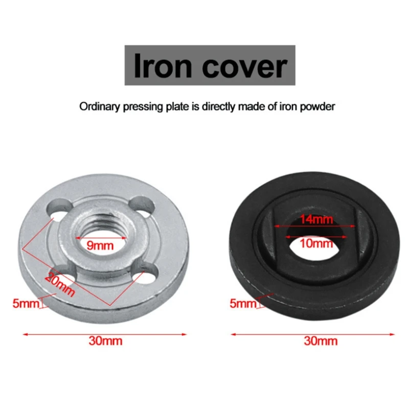 

2pcs Angle Grinder Lock Nut Inner Outer Flange Metal Pressure Plate Polishing