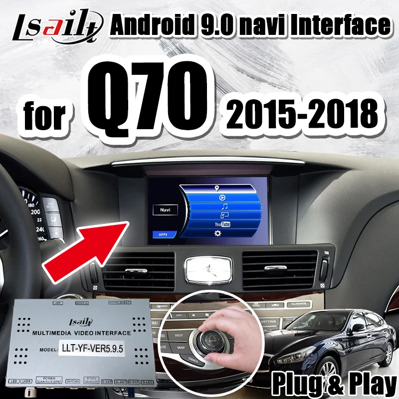 Автомобильный аудио и видеоинтерфейс Android 9 0 для Infiniti Q70 2014 2018 с Mirrorlink youtube carplay gps