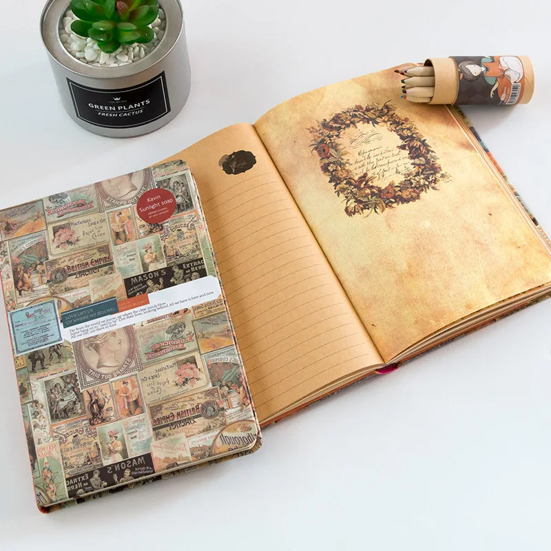 

Retro A5 Notebook Writing Pads Notepad Vintage Sheets Journal Diary Book School Office Student Gift