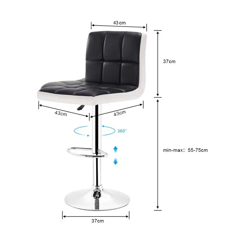 

2PCS Minimalist Modern Style Square Board Bar Chairs Coffee Home Dining Bar Chair Office Kitchen Chair Bar Furniture HWC