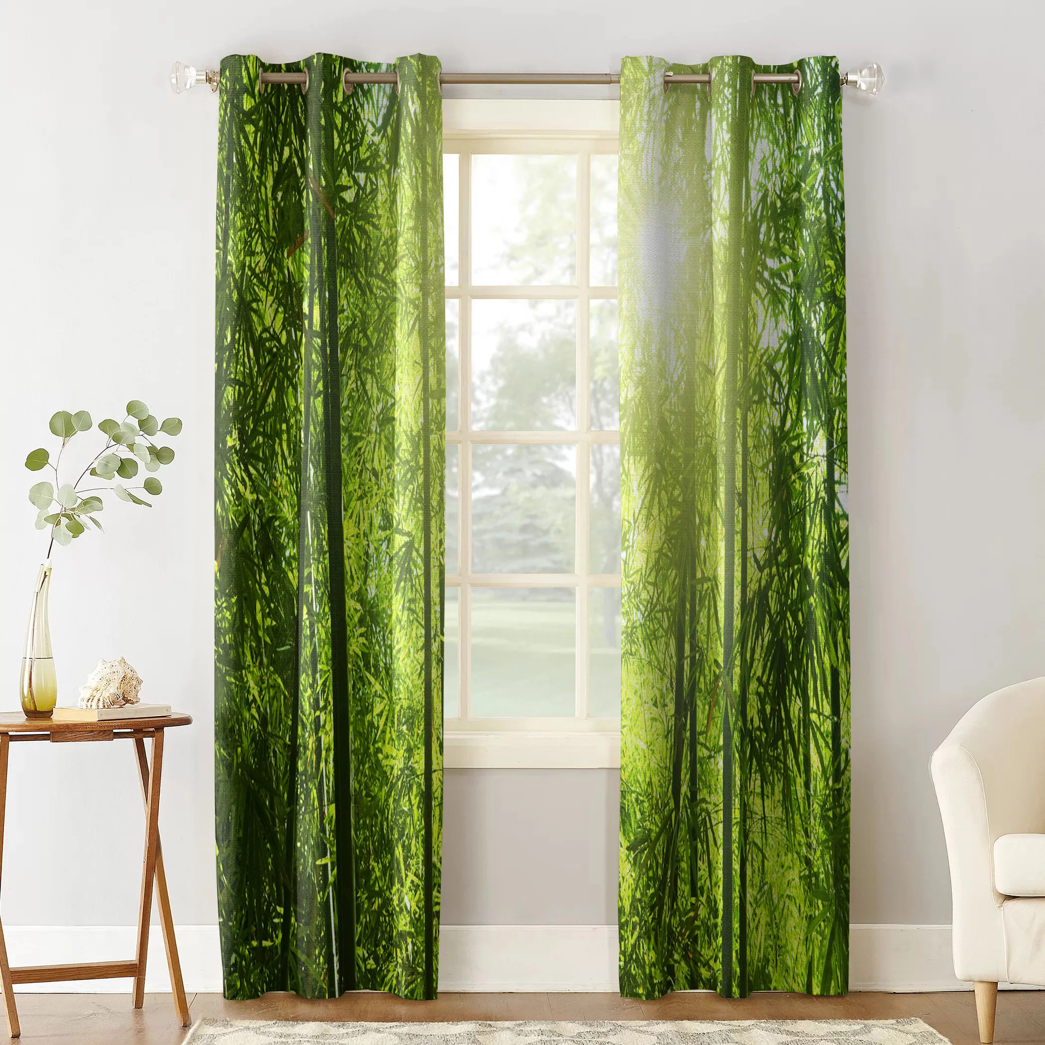 Зеленые бамбуковые занавески для окна от солнца и растений гостиной мальчиков