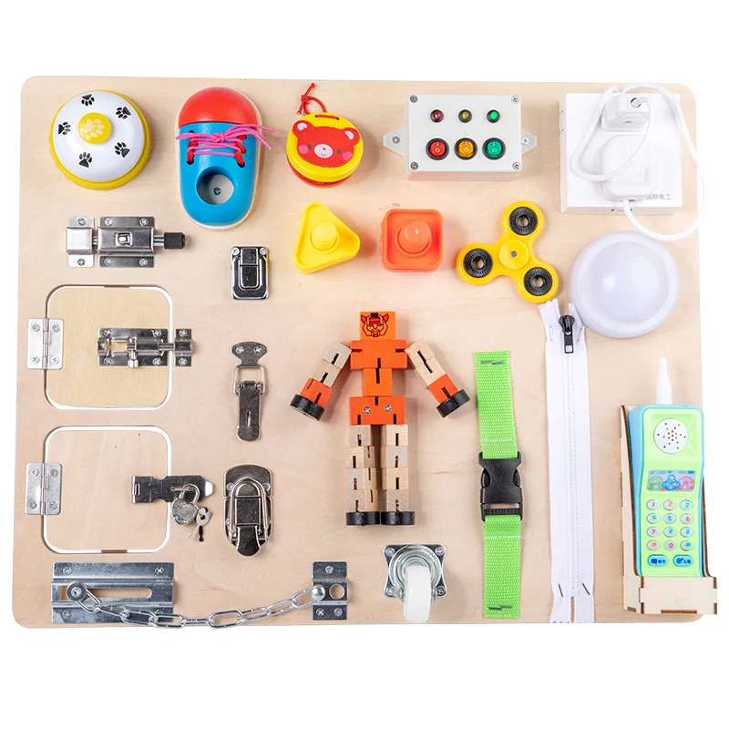 

Busy Board Montessori Unlock Toy Essential Educational Sensory Board For Toddlers Busyboard Intelligence Development Educational