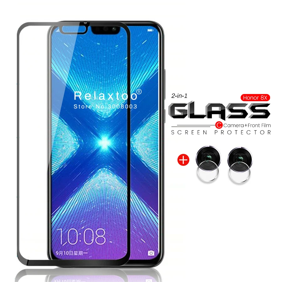 Закаленное стекло для объектива камеры honor 8x 2 в 1 защита экрана телефона 6 5 дюйма