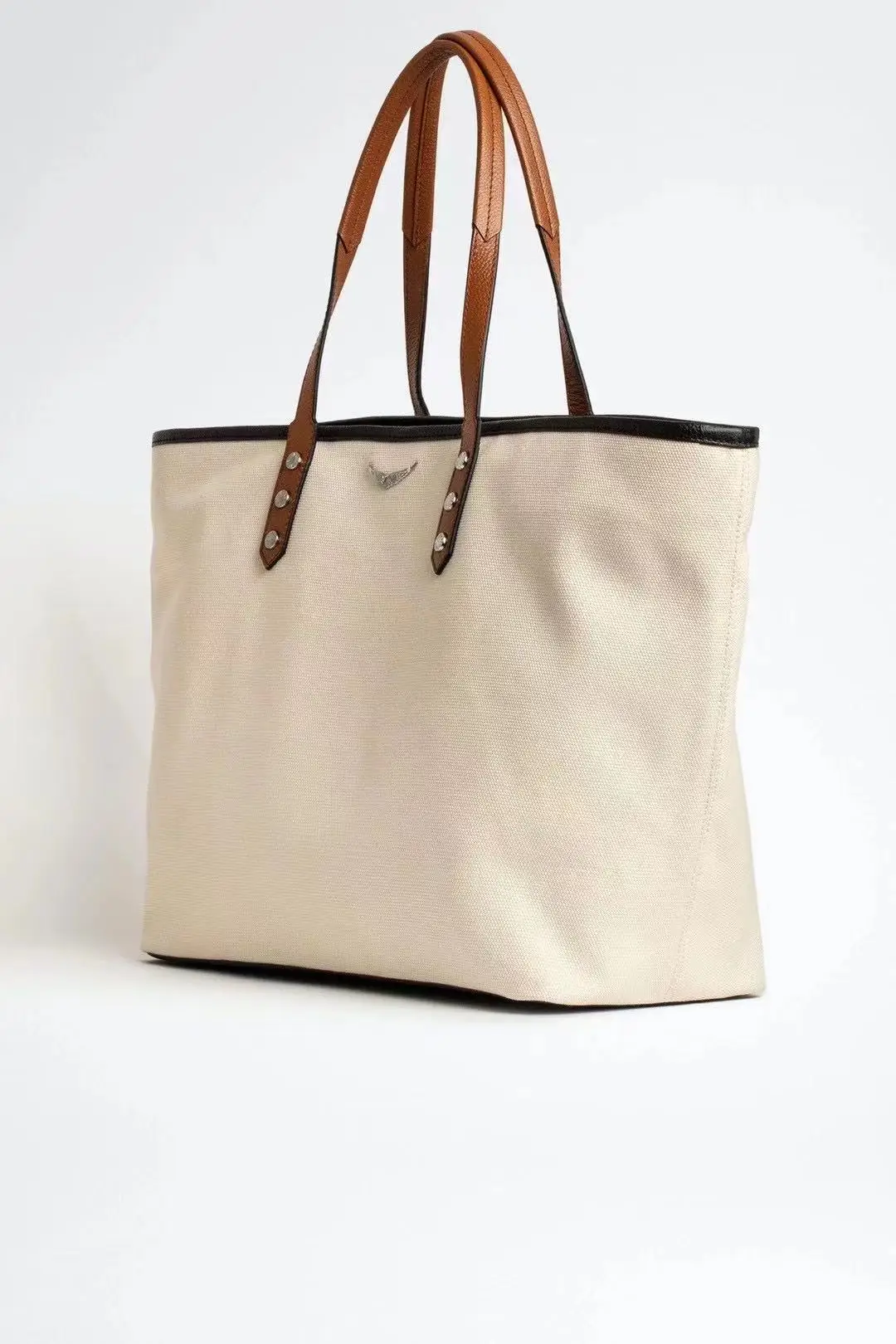 

2021 New Product Four Seasons All-match Letter Printing Zipper Design Large Capacity Canvas Handbag Shopper Bag