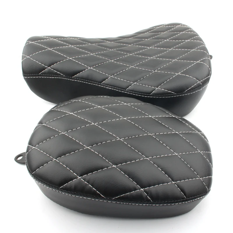 Сиденье водителя мотоцикла + заднее сиденье пассажира Кожаная подушка сиденья