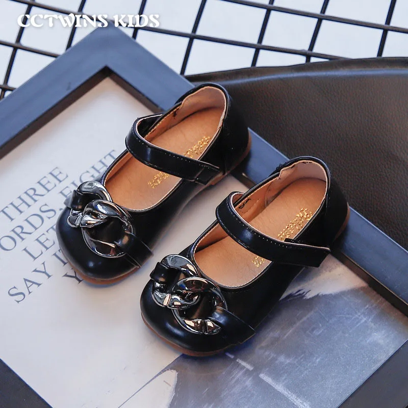 

2021 Kids Shoes Summer Autumn For Baby Girls Shoes Fashion Mary Jane PU Brand Metal Chain Princess Toddler Dress Party Flats