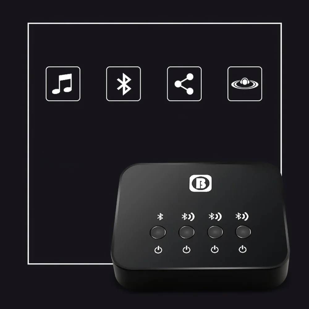 KEBIDU несколько пар оптический передатчик от 1 до 3 Bluetooth v4.1 для ТВ двухканальный
