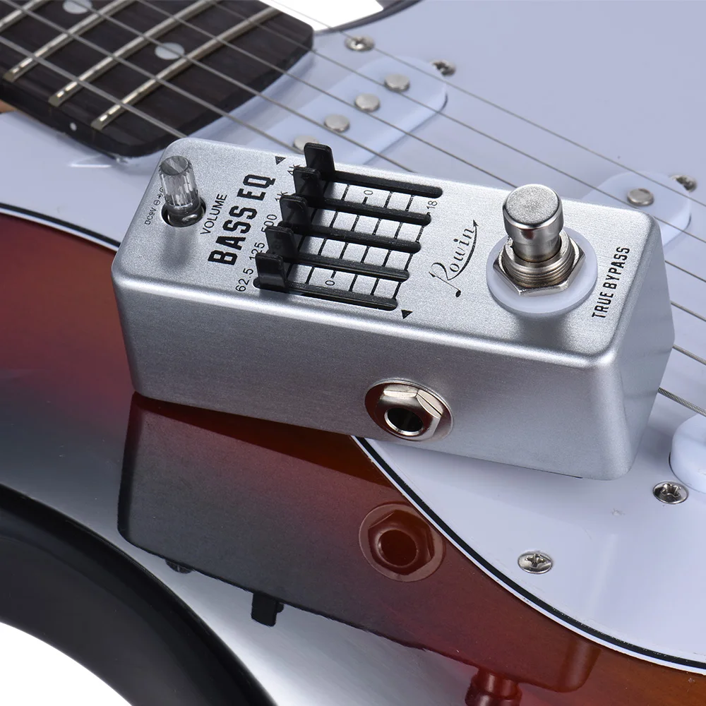 Rowin Bass Guitar Equalizer Effect Pedal 5-Band EQ Aluminum Alloy Body True Bypass Accessories Parts | Спорт и развлечения