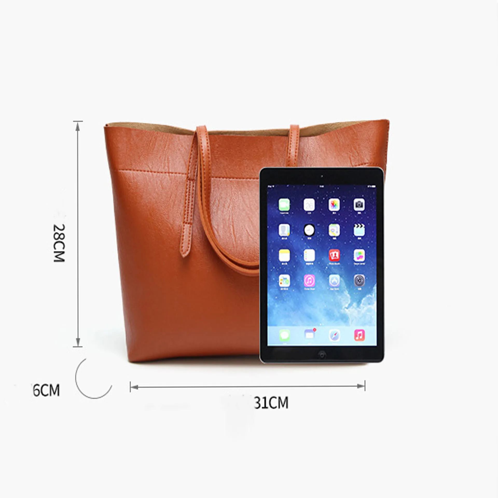 

Simple Casual Leather Women Shoulder Bag Luxury Brand Designer Genuine Leather Lady Handbags Commuter Bag Large Female Totes Bag