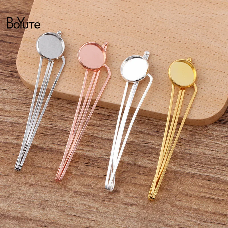 

BoYuTe (20 Pieces/Lot) 70*11.5MM Metal Iron Hairpin Welding 12MM Blank Tray Base Diy Hair Accessories Handmade Materials