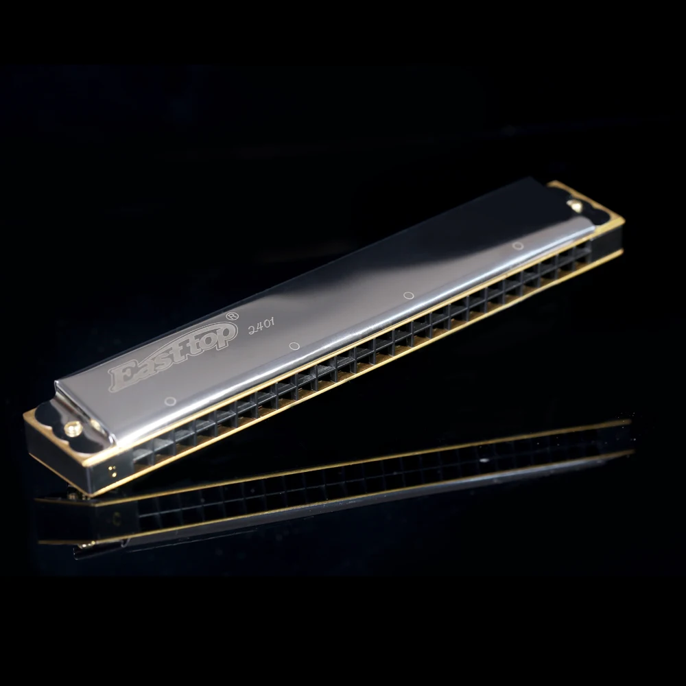 EASTTOP T2401 полифоническая Губная гармошка серебристого цвета с 24 отверстиями